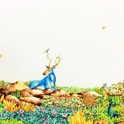 Samir Mohanty – Blue. Medium Watercolor on paper. Size 60 X 43 cm