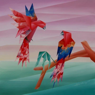 p 30 Nirakar Chowdhury 28by28 Acrylic on canvas