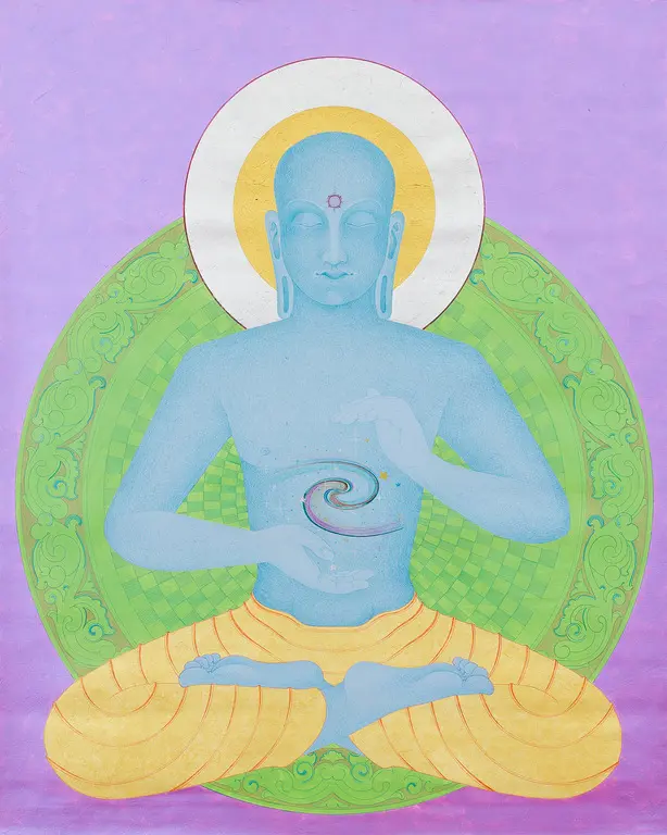 SWAMI DHYAN PASSIKA 48 by 60 acrylic on canvas