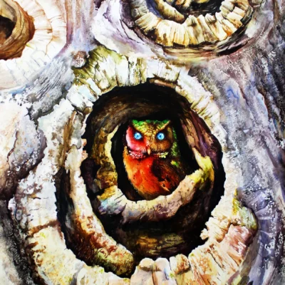 Samir Mohanty – Title  Blue eyes. Medium watercolor on paper. Size  41 x 30 inches_1_11zon