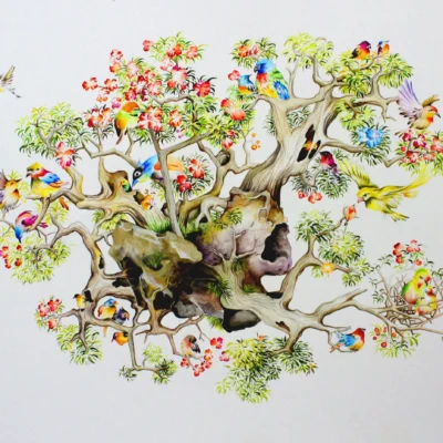 Samir Mohanty – Treat and guests, Medium  Watercolor on Paperboard, Size 21×29 inches ._3_11zon
