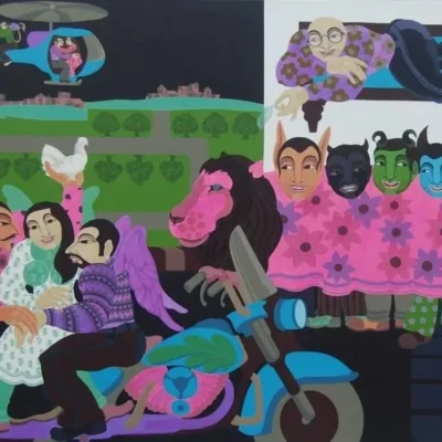 <span>The Voyeuristic Daddy</span><p class="cs-excerpt"><b> Size</b>: 39 X 54 inches<br> <b>Medium</b>: Acrylic on canvas</p>
