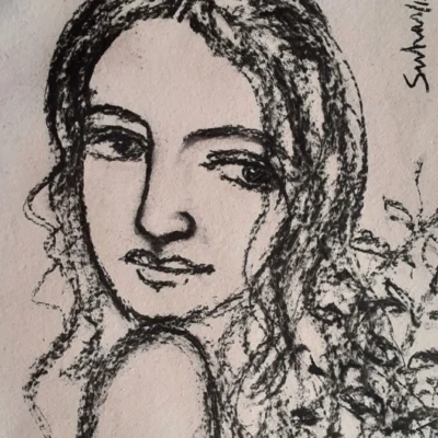 Suhas Roy 16 by 20 charcoal on paper_11zon