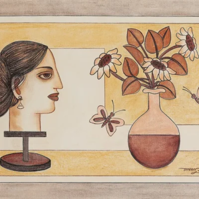 Lalu Prasad Shaw – Conte on mount board 17.75 by 27.5 – 2006 (1)_11zon