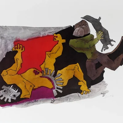 M F Husain hanuman_demon_3_11zon