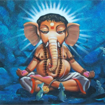 Dipankar GangulyGanesha Acrylic on canvas 20 by 24 – 2 (2)_11zon