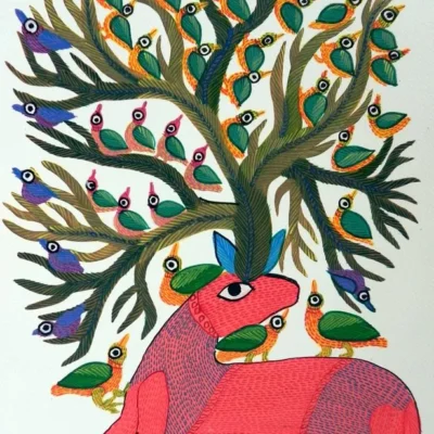 Durga Bai,DB 233,Size 11 x 15,Medium Acrylic on Paper Price  7000_11zon