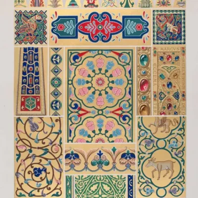 Byzantine Mosaic Filigree Gold Embroidery Pattern Design