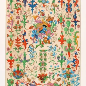 Medieval Floral Design 15th Century Leaf Flower Art Plant