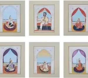 <span>Punjab Portraits (Set of 10)</span><p class="cs-excerpt"><b> Size</b>: 12 X 9 inches (each)<br> <b>Medium</b>: Natural colors, original gold on handmade paper</p>