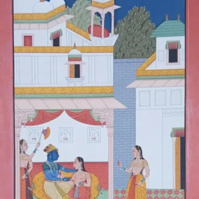 Radha Krishna in the Palace Courtyard
