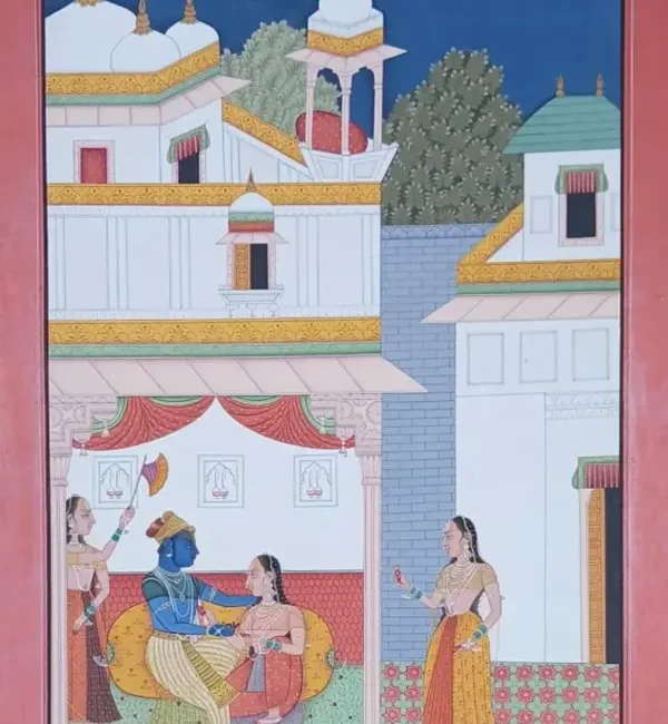 Radha Krishna in the Palace Courtyard