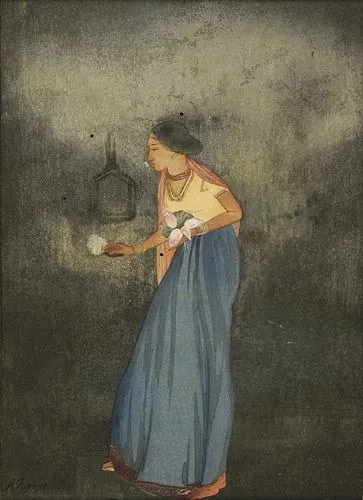 <span>Untitled (Festival of Lamps)</span><p class="cs-excerpt"><b> Size</b>: 4.75 X 6.75 inches<br> <b>Medium</b>: Woodblock print on handmade paper</p>
