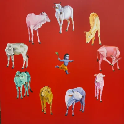 Feroz Khan 5ft by 5ft acrylic on canvas_11zon