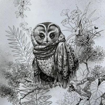 Ganapati Hegde12 by 16.5 Charcoal pencil and ink on Paper (1)_11zon