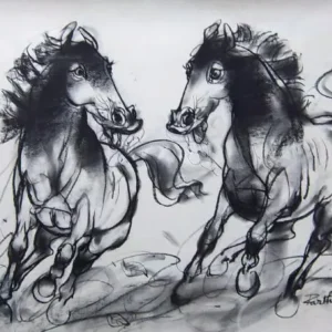 <span>Sprinting Stallions III</span><p class="cs-excerpt"><b> Size</b>: 19 X 24 inches<br> <b>Medium</b>: Charcoal on paper </p>