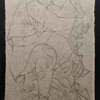 Satish Gujral 22.5 by 30 Pencil on rice paper (1) v_11zon