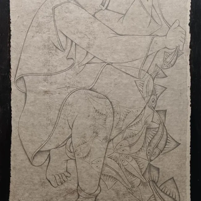 Satish Gujral 22.5 by 30 Pencil on rice paper (1) v_11zon