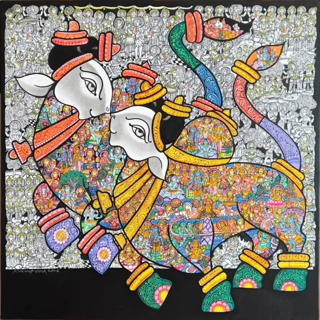 Vivek Kumawat 30 by 30 mixed media on canvas (1)_11zon