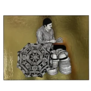 <span>Incredible India</span><p class="cs-excerpt"><b> Size</b>: 8.3 X 11.8 inches (each)<br> <b>Medium</b>: Ink, acrylic, and 22-carat gold foil on paper</p>