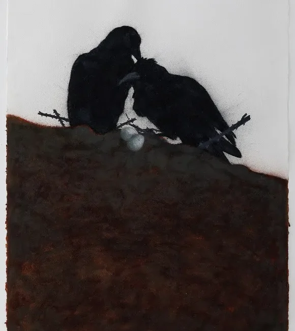 Pradeep Mishra Mixed media on paper pasted on mount board 22.5