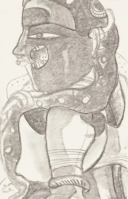 Thota Vaikuntam Pencil on paper 7 by 12.5 2004